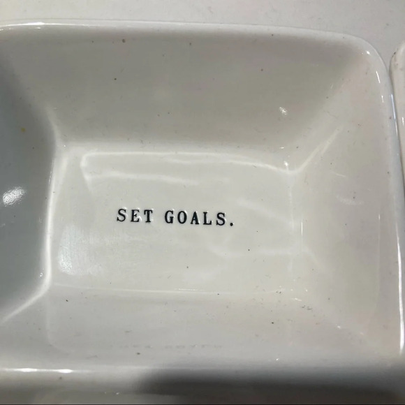 RAE DUNN Set Goals Take Action Hold Paperclip Desk  Trinket Dishes - Picture 3 of 8